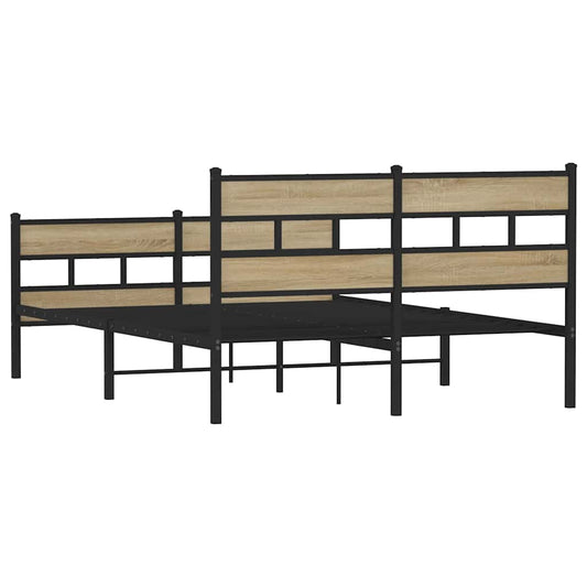 Sengeramme i metall uten madrass sonoma eik 140x190 cm