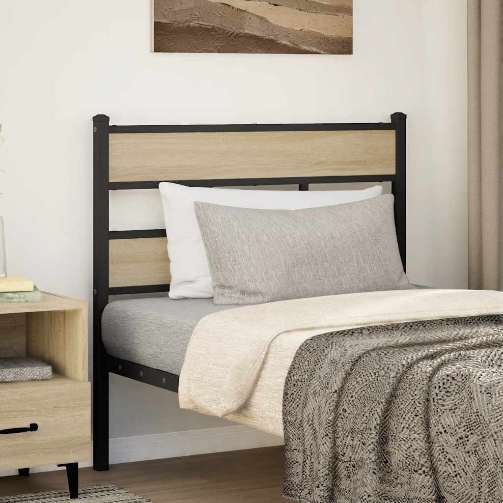 Utskiftbar sengegavl sonoma eik 90 cm jern og konstruert tre vidaXL