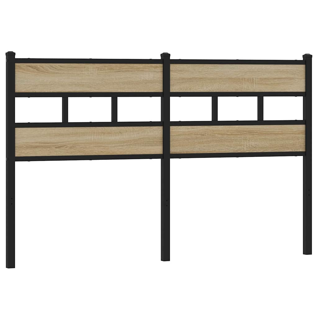 Utskiftbar sengegavl sonoma eik 135 cm jern og konstruert tre vidaXL