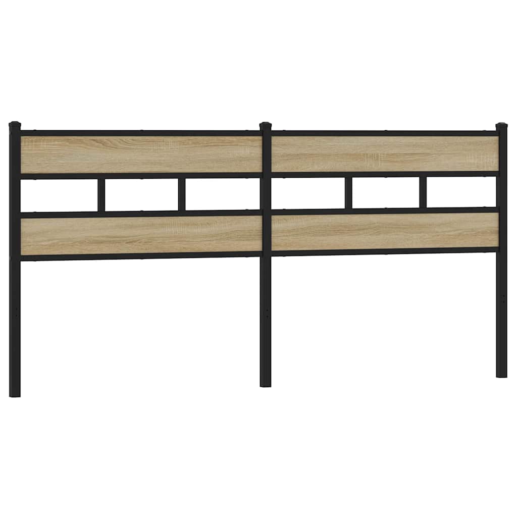 Utskiftbar sengegavl sonoma eik 180 cm jern og konstruert tre vidaXL