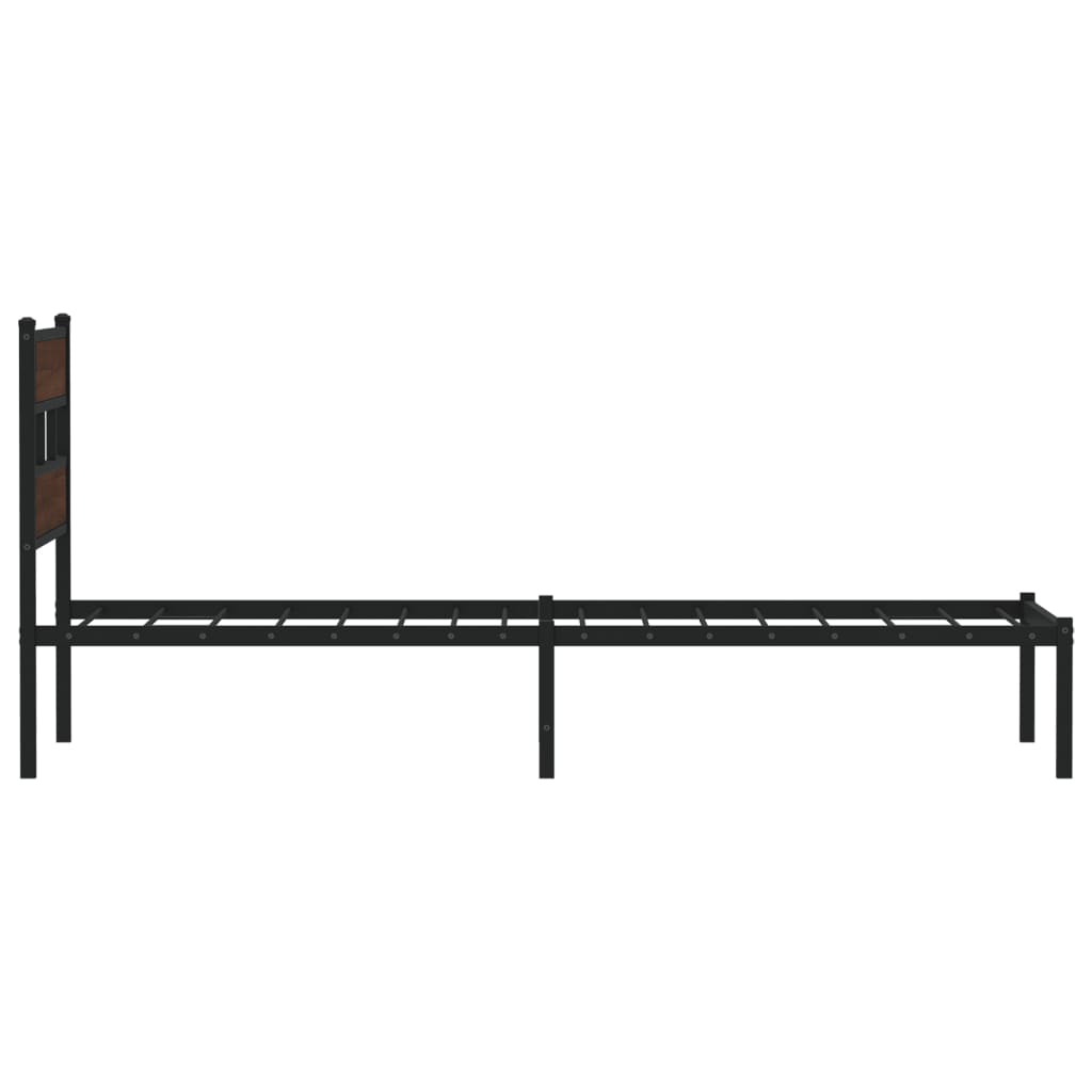 Sengeramme uten madrass med hodegavl brun eik 90x200 cm