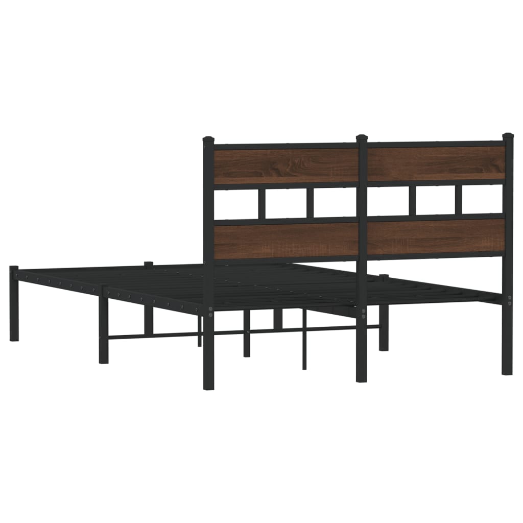 Sengeramme uten madrass med hodegavl brun eik 120x190 cm