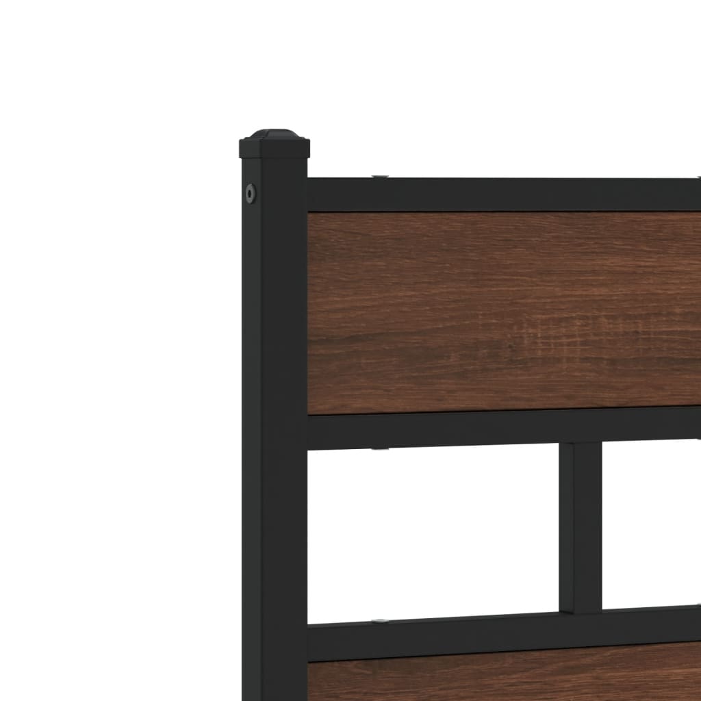 Sengeramme uten madrass med hodegavl brun eik 120x190 cm