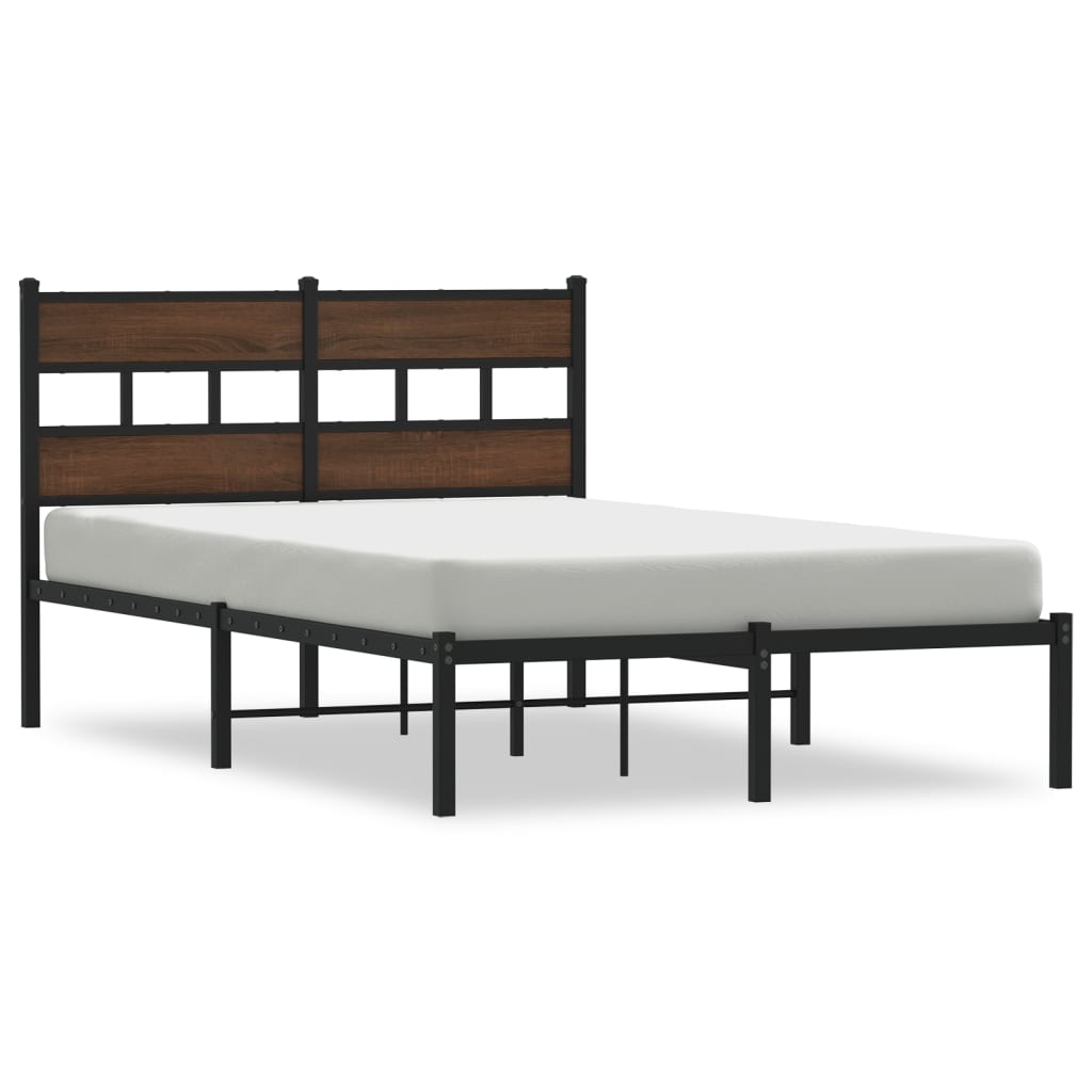 Sengeramme uten madrass med hodegavl brun eik 120x200 cm