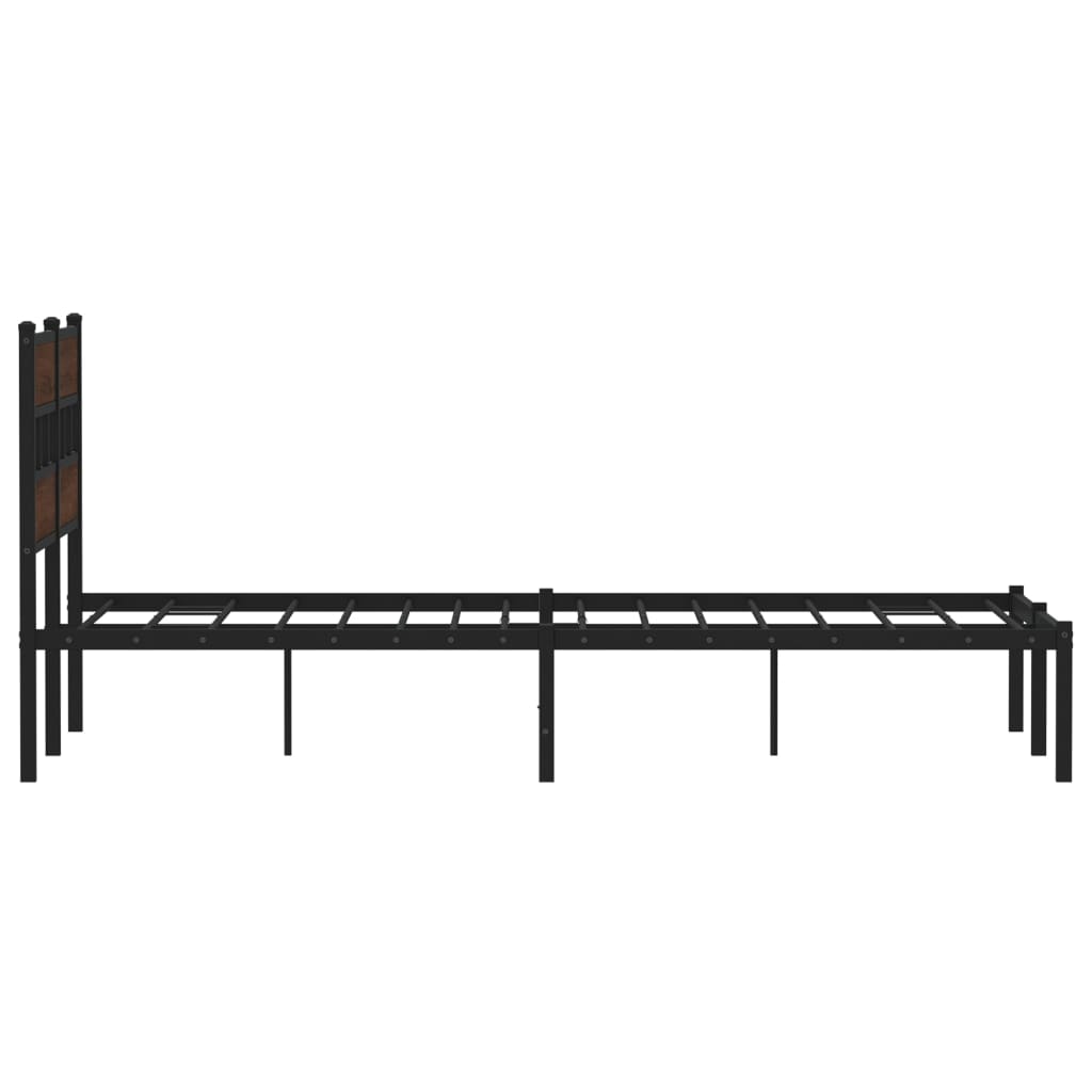 Sengeramme uten madrass med hodegavl brun eik 120x200 cm