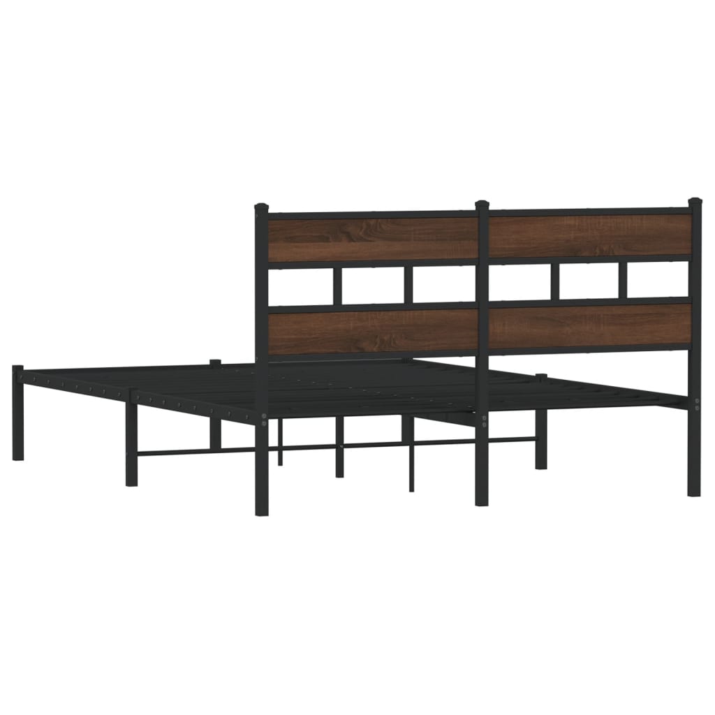 Sengeramme uten madrass med hodegavl brun eik 137x190 cm
