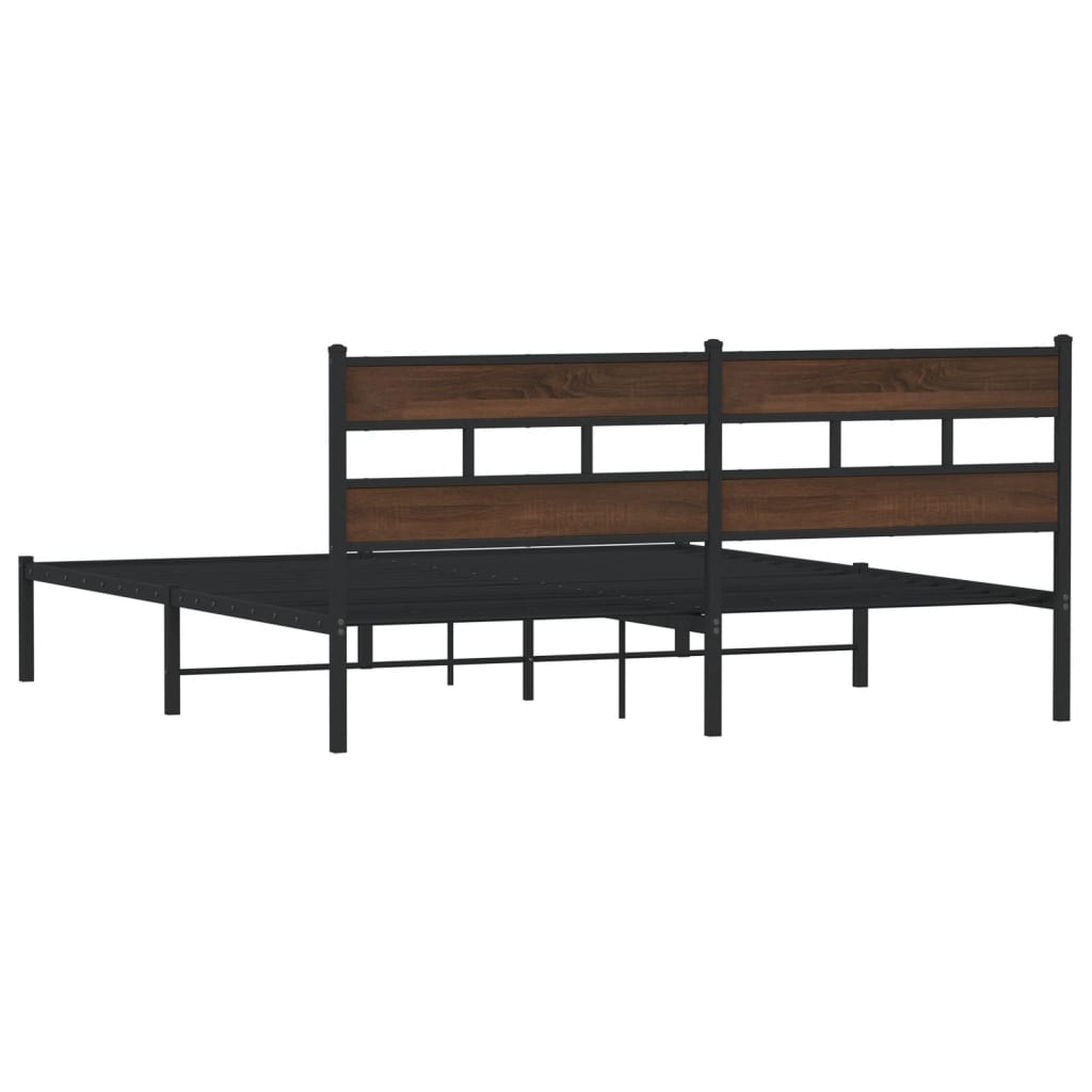 Sengeramme uten madrass med hodegavl brun eik 183x213 cm