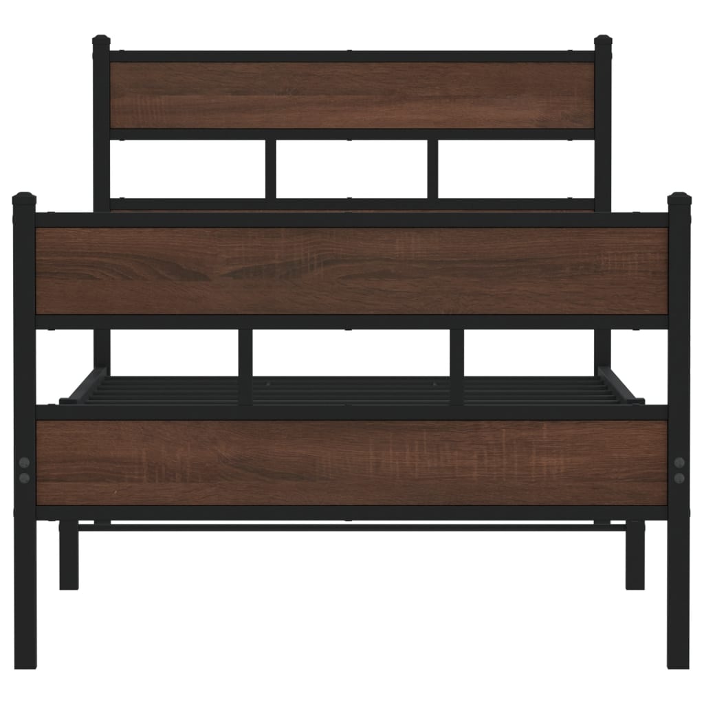 Sengeramme uten madrass med fotgavl brun eik 75x190 cm