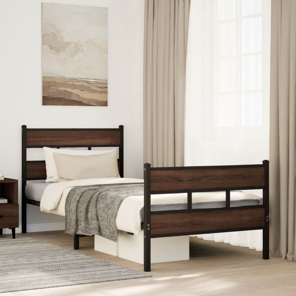 Sengeramme uten madrass med hodegavl og fotgavl 90x200 cm