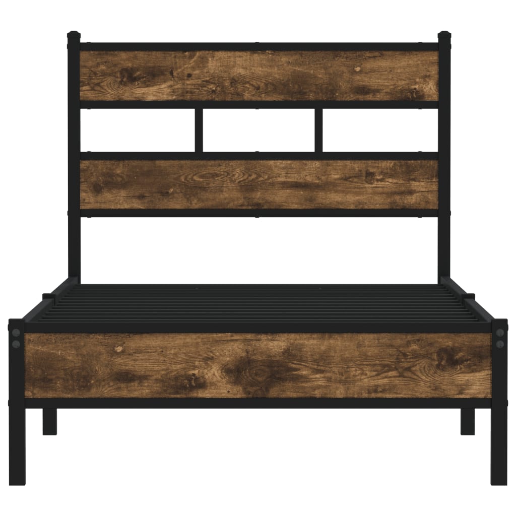 Sengeramme uten madrass med hodegavl sonoma eik 75x190 cm