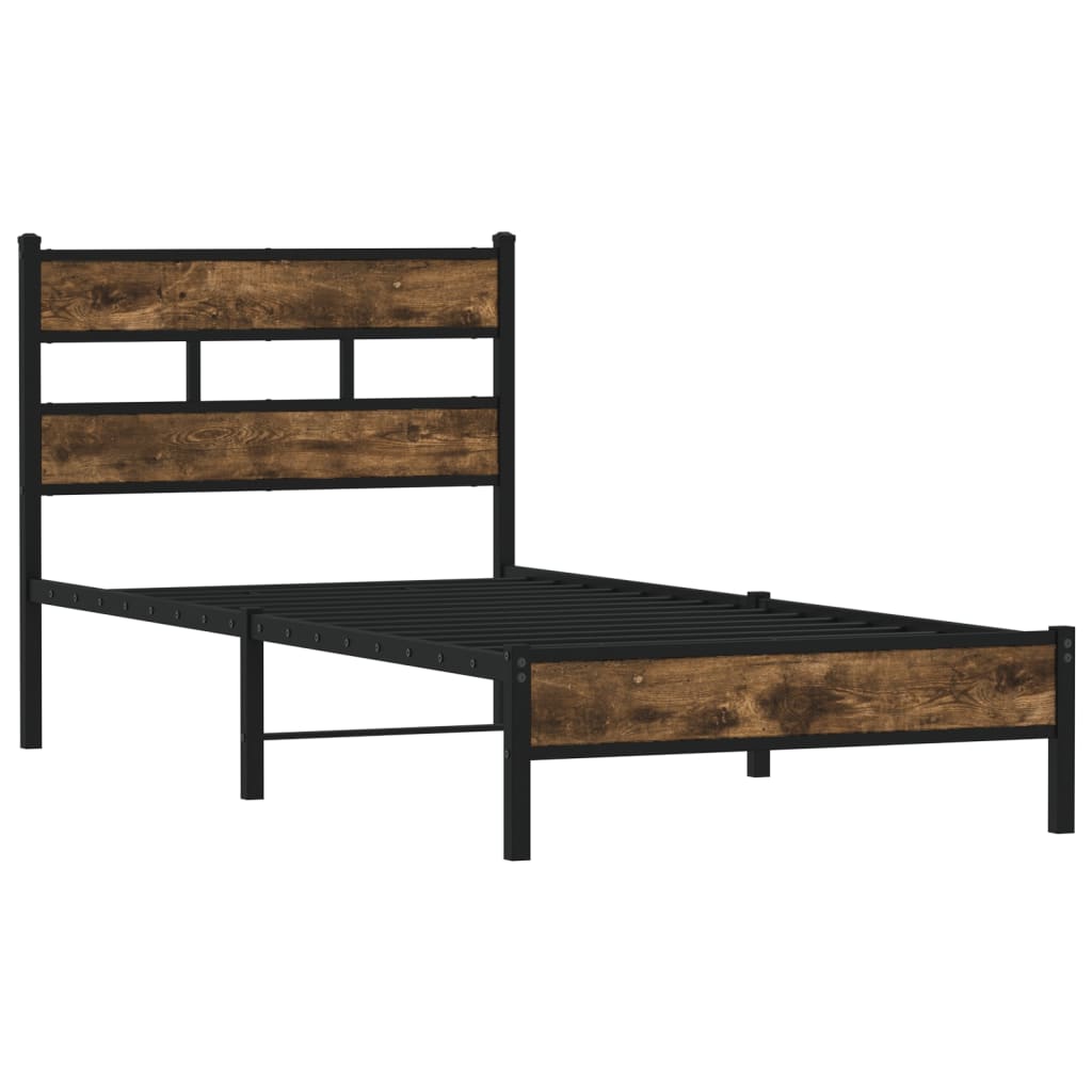 Sengeramme uten madrass med hodegavl sonoma eik 107x203 cm