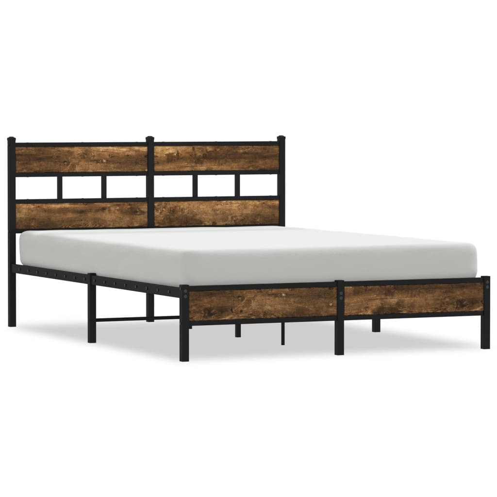 Sengeramme uten madrass med hodegavl sonoma eik 160x200 cm vidaXL