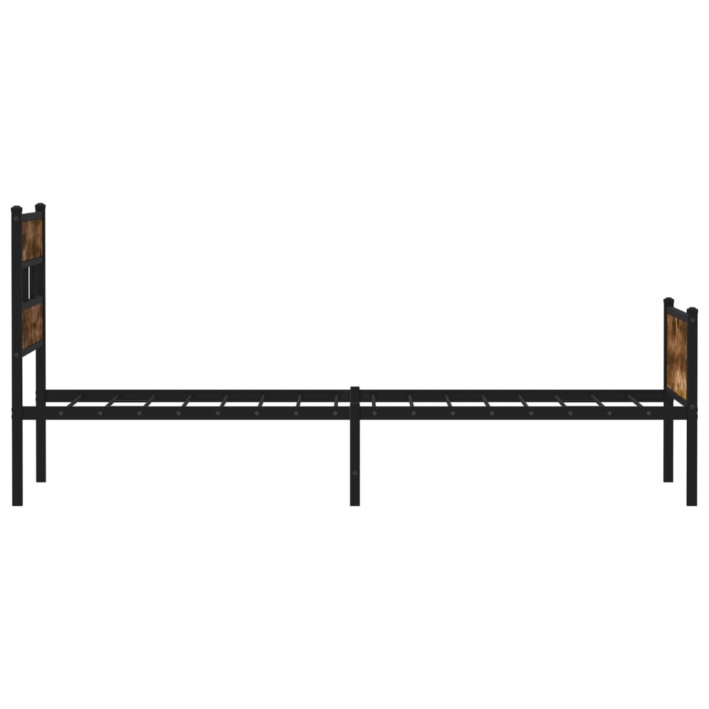 Sengeramme uten madrass røkt eik 107x200 cm konstruert tre