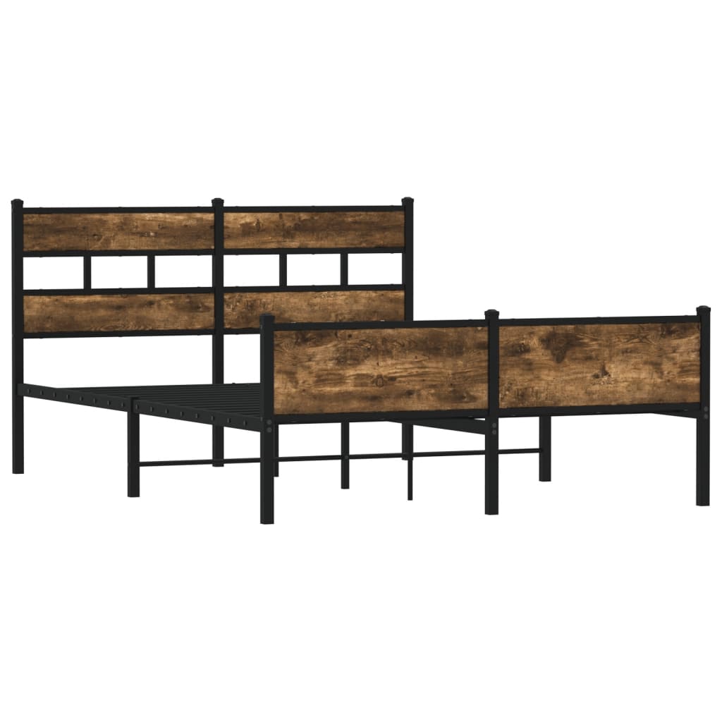 Sengeramme uten madrass røkt eik 140x190 cm konstruert tre