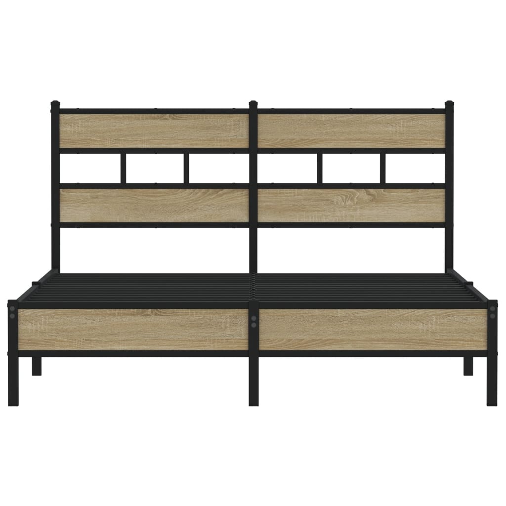Sengeramme uten madrass sonoma eik 140x190 cm konstruert tre