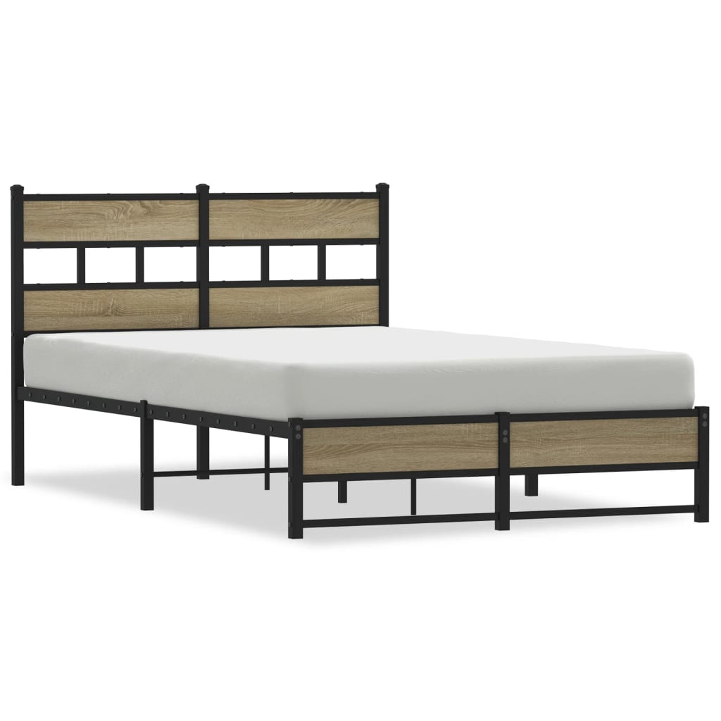 Sengeramme i metall uten madrass sonoma eik 120x190 cm