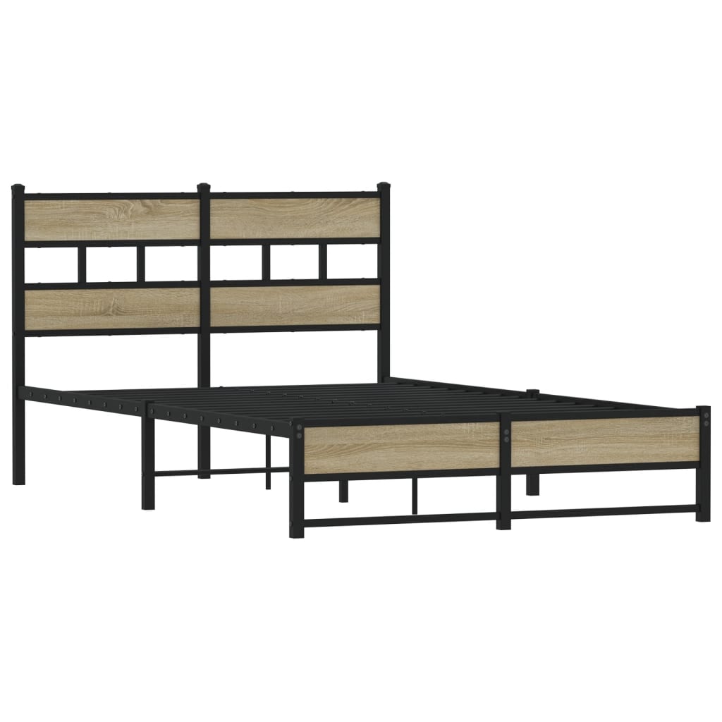 Sengeramme i metall uten madrass sonoma eik 120x190 cm