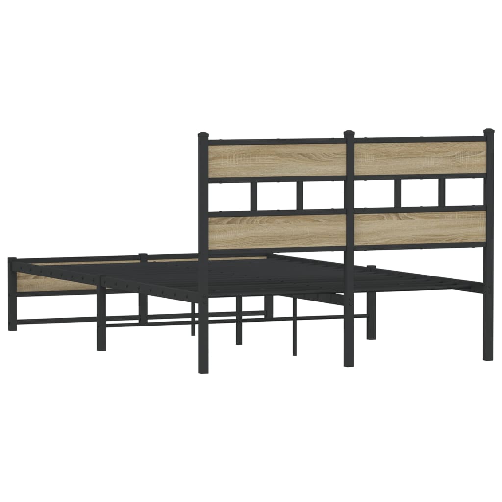Sengeramme i metall uten madrass sonoma eik 120x190 cm