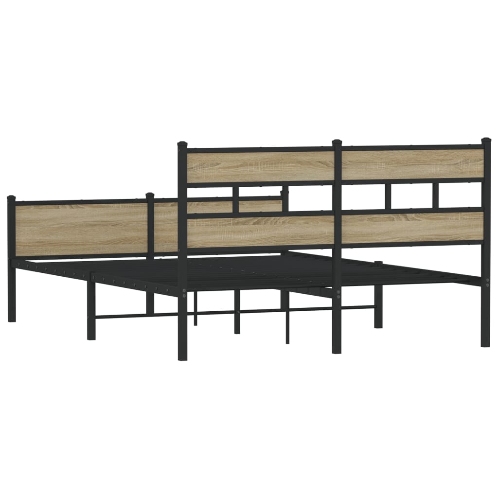 Sengeramme uten madrass sonoma eik 140x200 cm konstruert tre
