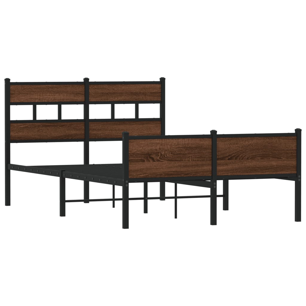 Sengeramme uten madrass brun eik 120x190 cm konstruert tre