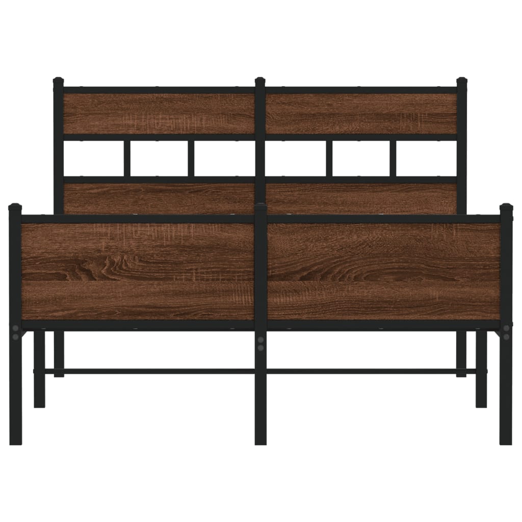 Sengeramme uten madrass brun eik 120x200 cm konstruert tre