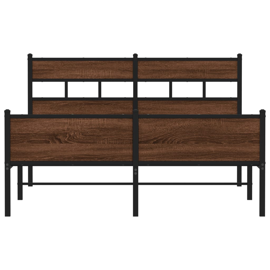Sengeramme uten madrass brun eik 137x190 cm konstruert tre
