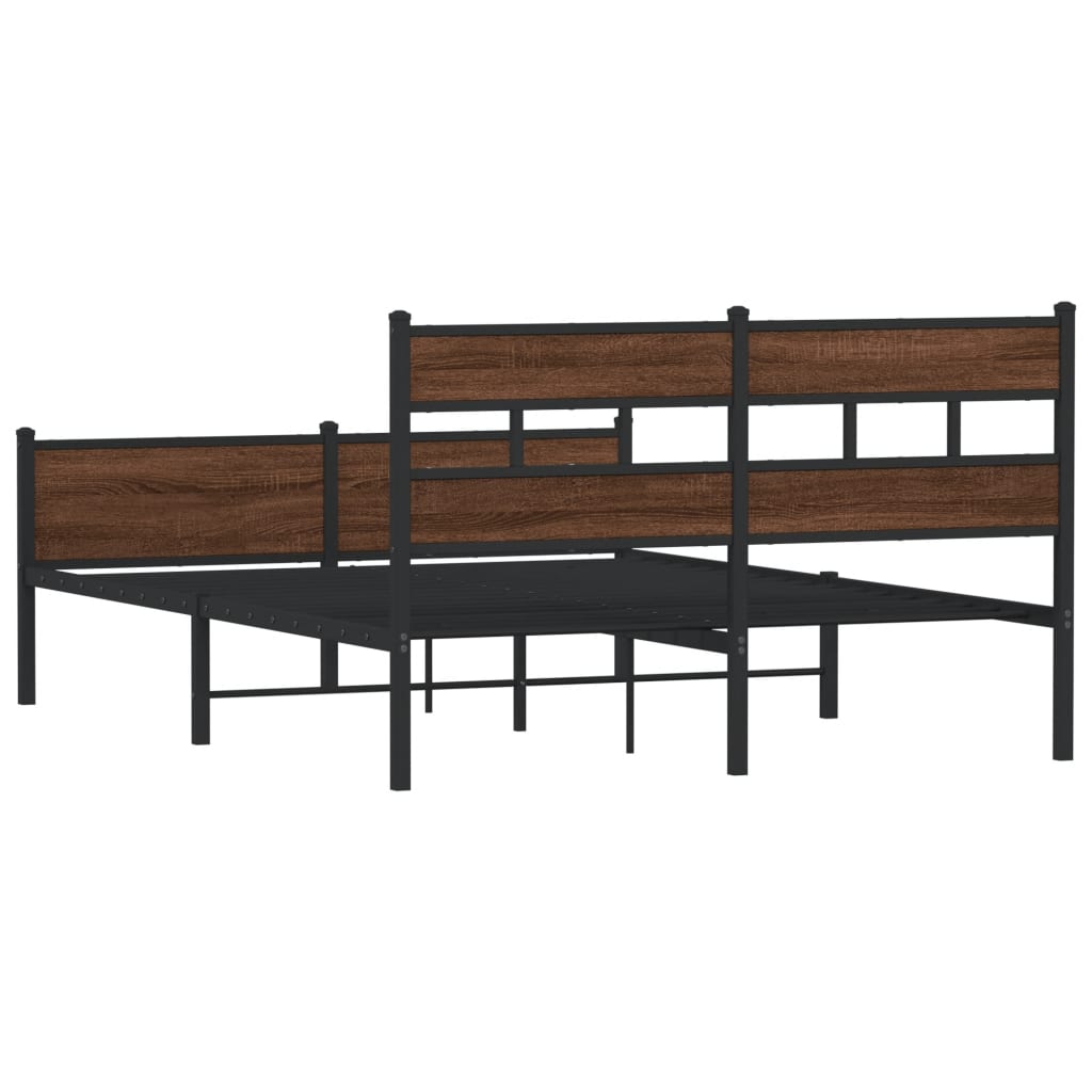 Sengeramme uten madrass brun eik 140x190 cm konstruert tre