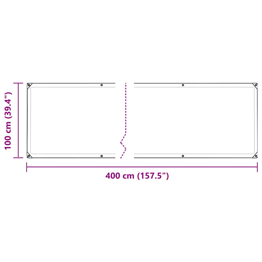 Klar presenning med maljer 1x4 m polyetylen