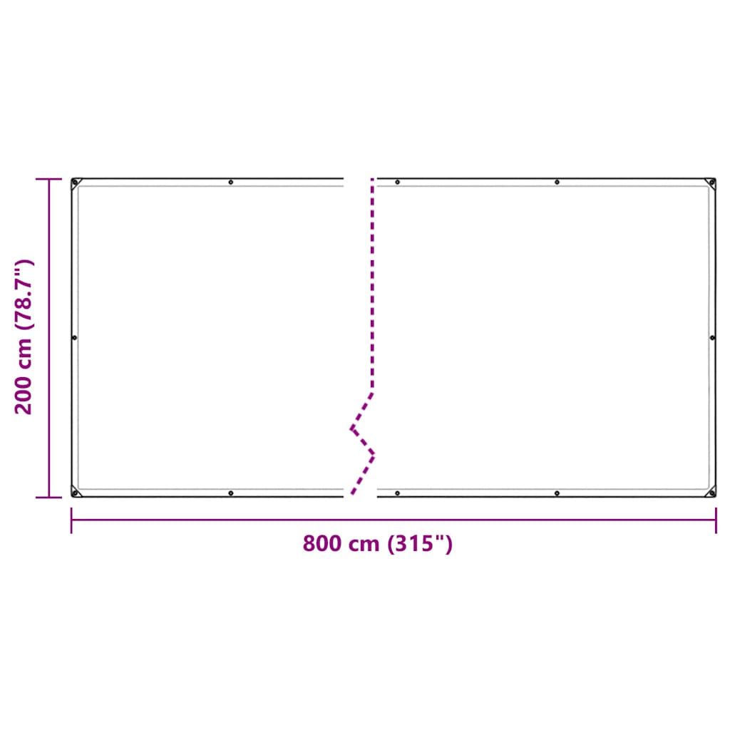 Klar presenning med maljer 2x8 m polyetylen