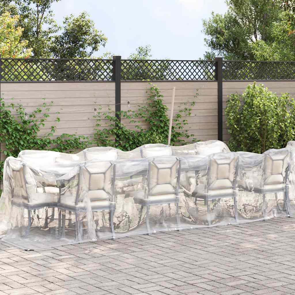 Klar presenning med maljer 2x12 m polyetylen