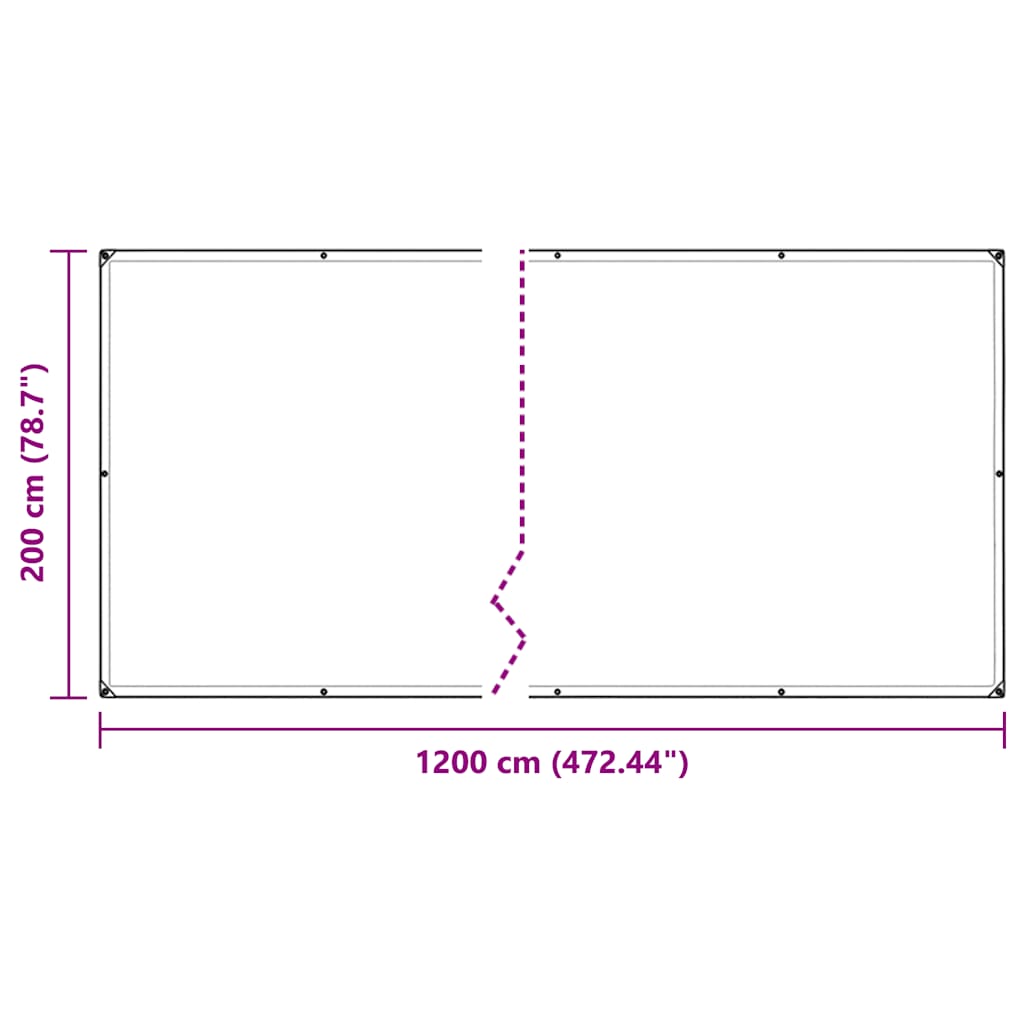 Klar presenning med maljer 2x12 m polyetylen