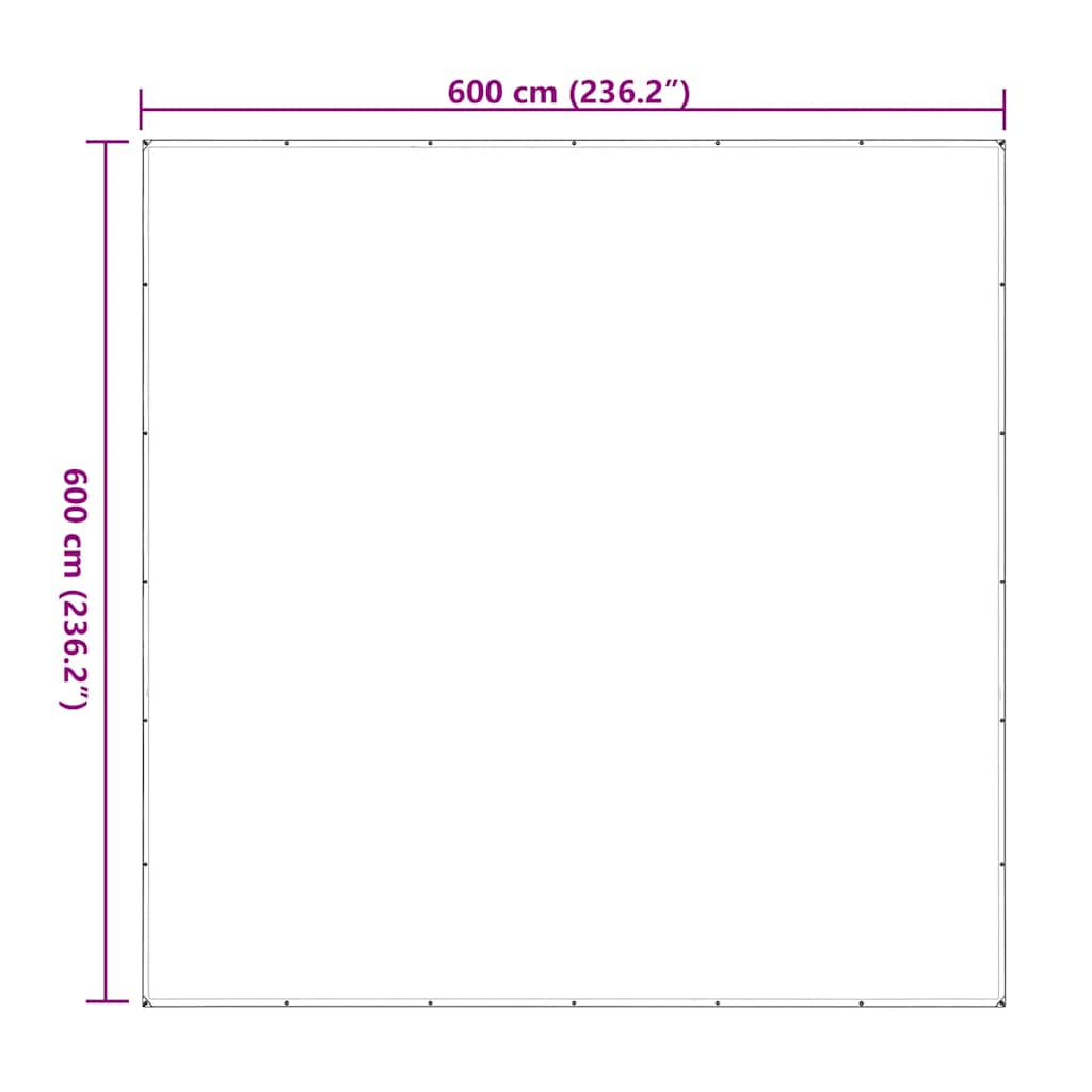 Klar presenning med maljer 6x6 m polyetylen