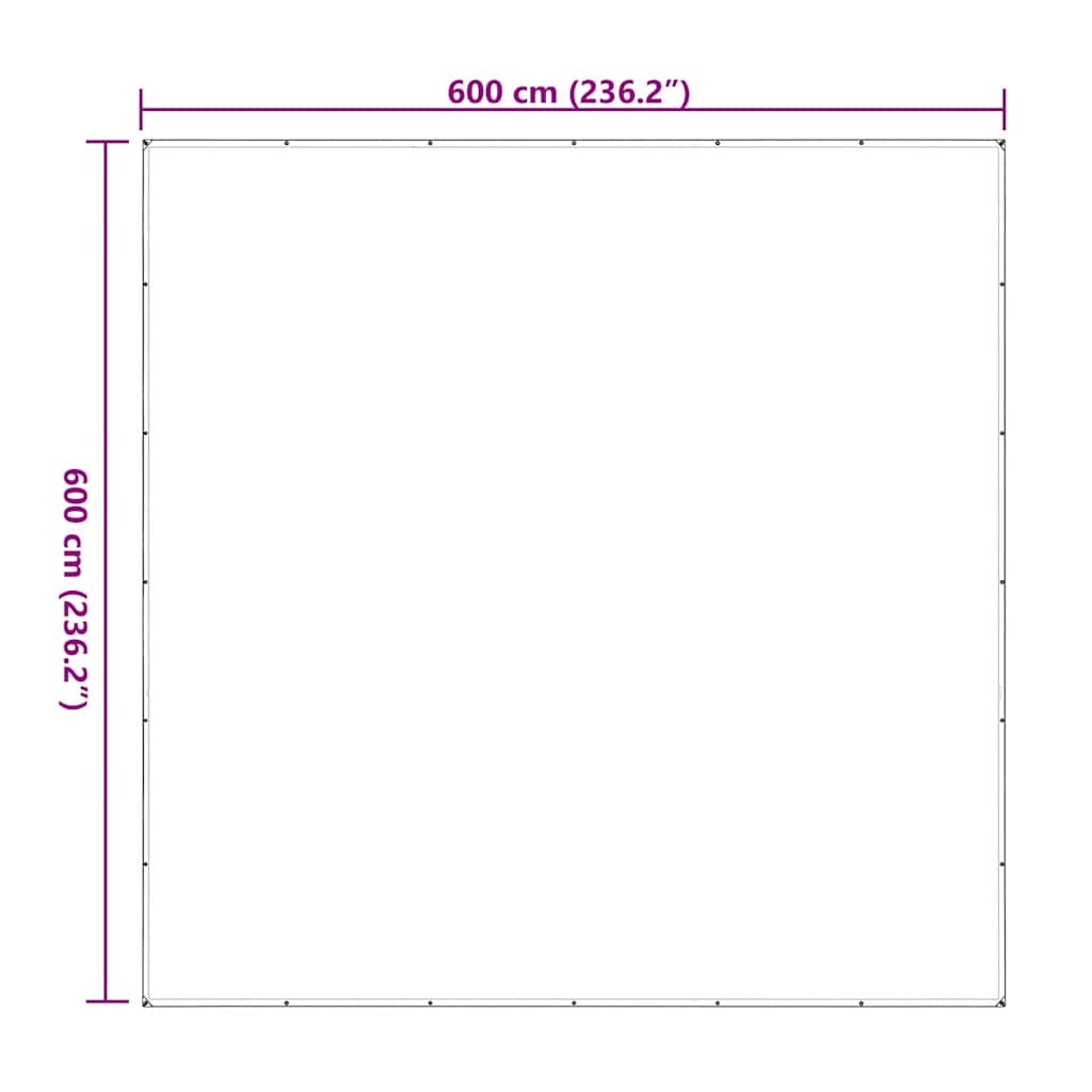 Klar presenning med maljer 6x6 m polyetylen