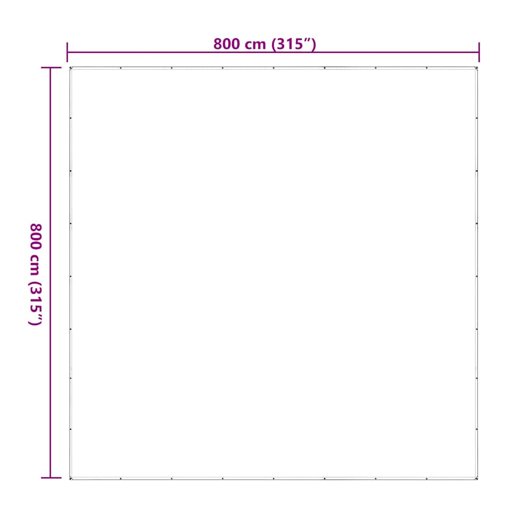 Klar presenning med maljer 8x8 m polyetylen