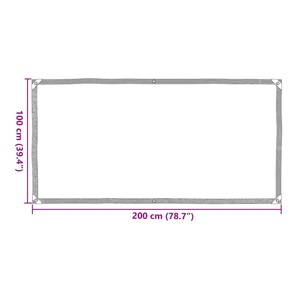 Klar presenning med maljer 1x2 m polyetylen vidaXL