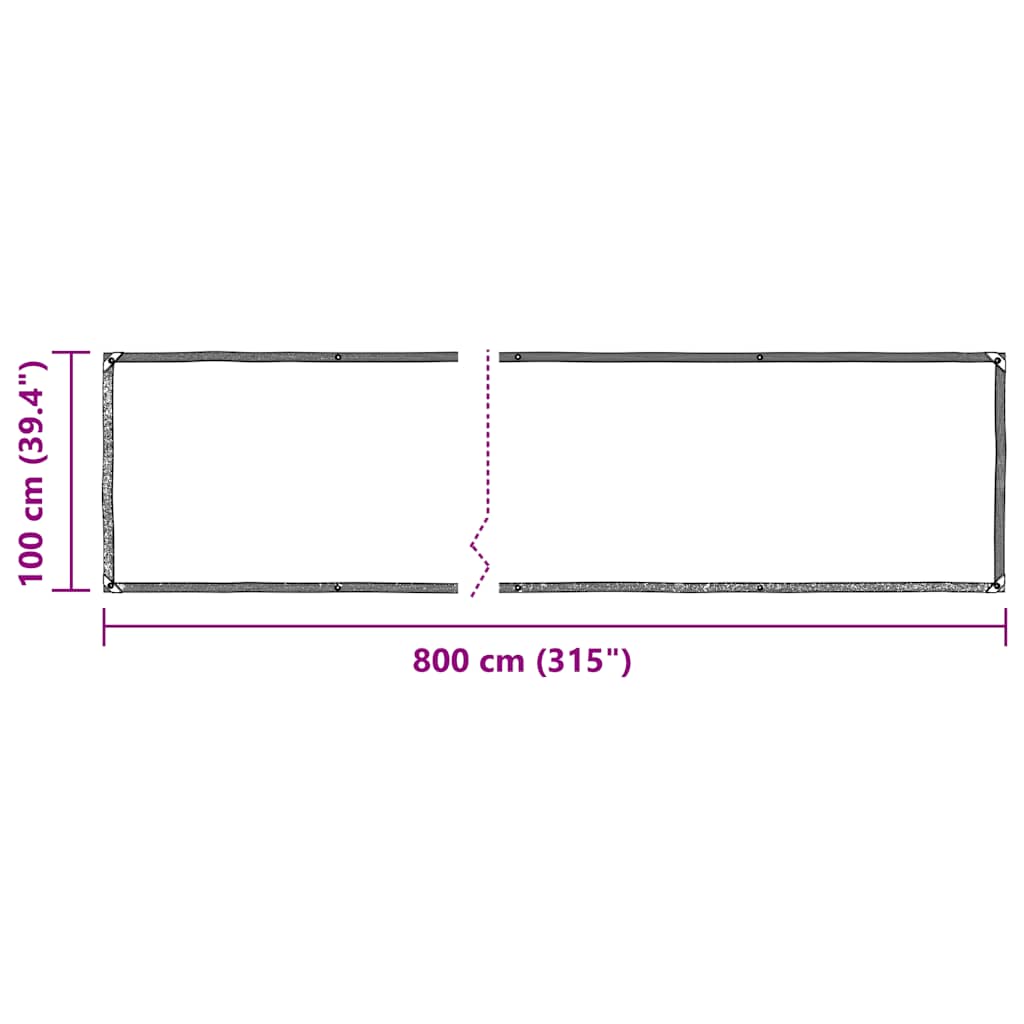 Klar presenning med maljer 1x8 m polyetylen