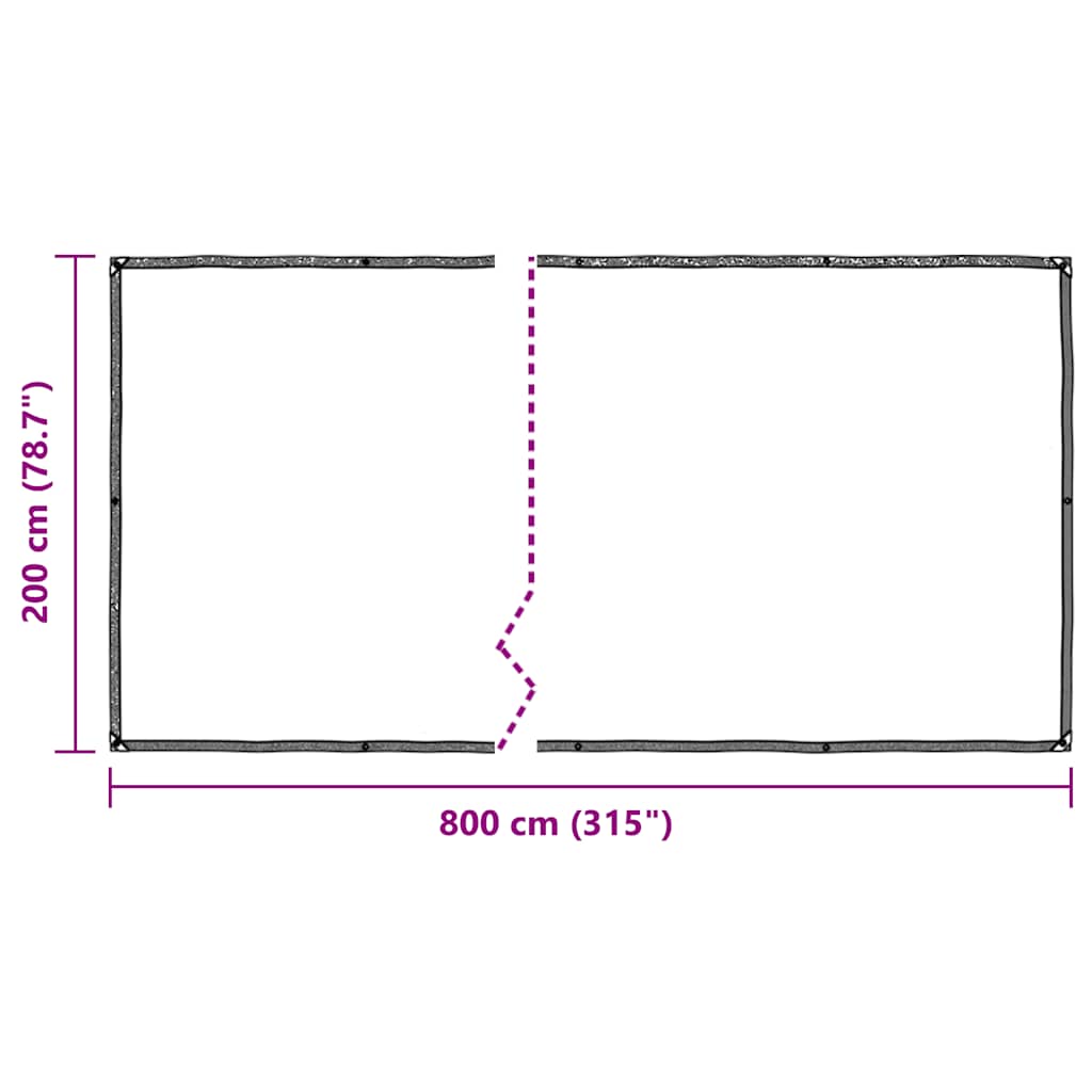 Klar presenning med maljer 2x8 m polyetylen