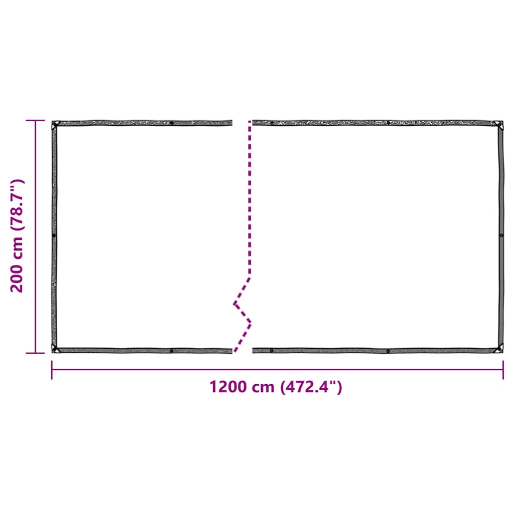 Klar presenning med maljer 2x12 m polyetylen