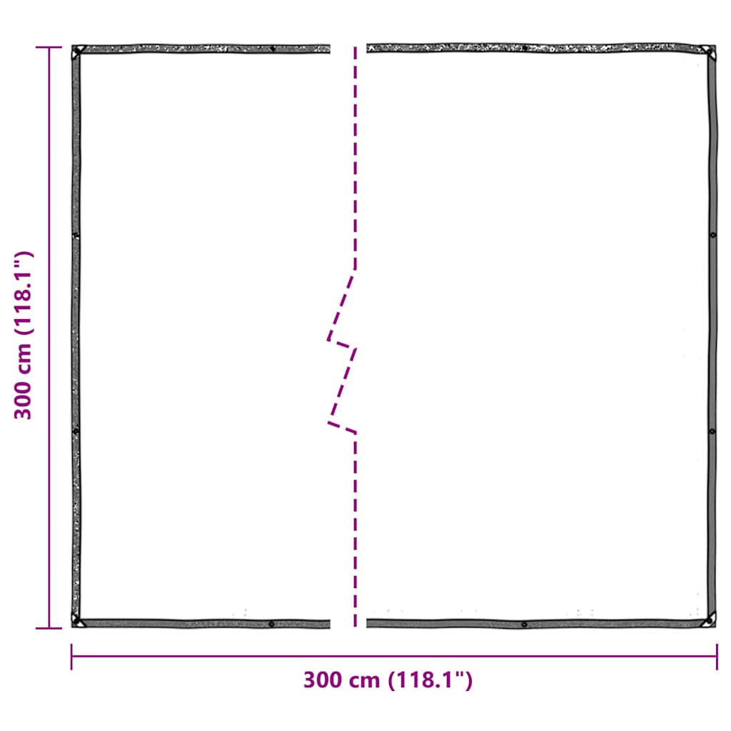 Klar presenning med maljer 3x3 m polyetylen