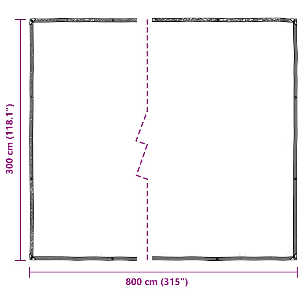 Klar presenning med maljer 3x8 m polyetylen