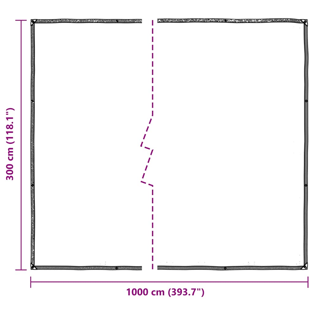 Klar presenning med maljer 3x10 m polyetylen