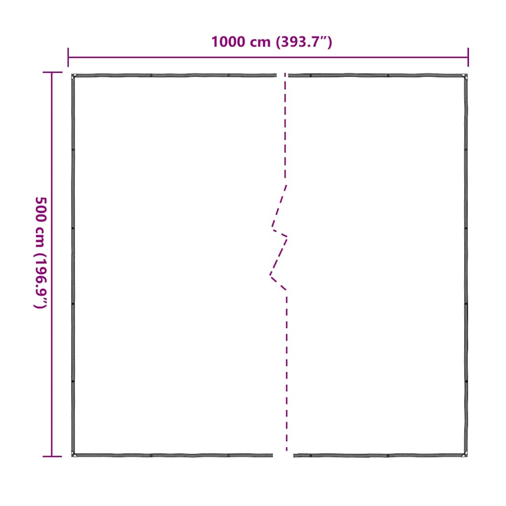 Klar presenning med maljer 5x10 m polyetylen