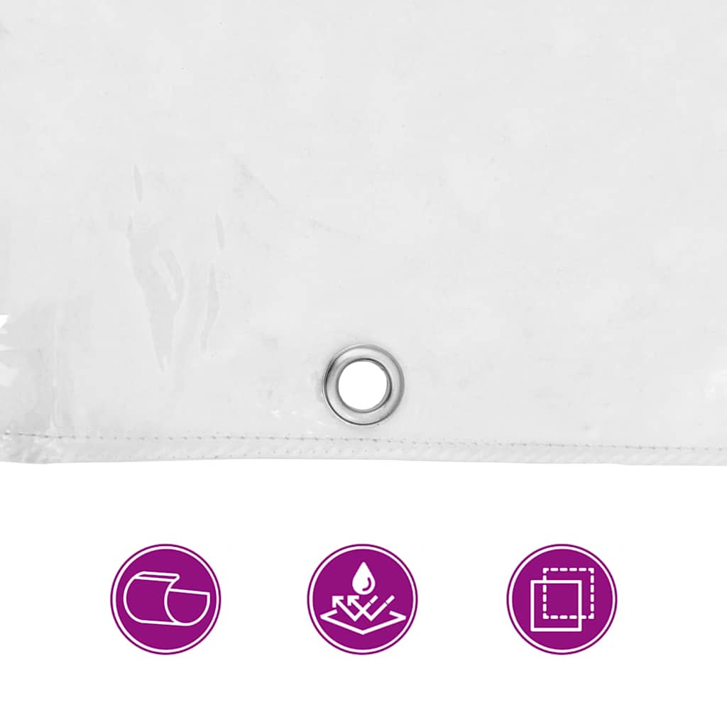 Klar presenning med maljer 1x3 m PVC