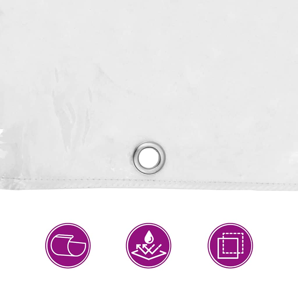 Klar presenning med maljer 1x8 m PVC