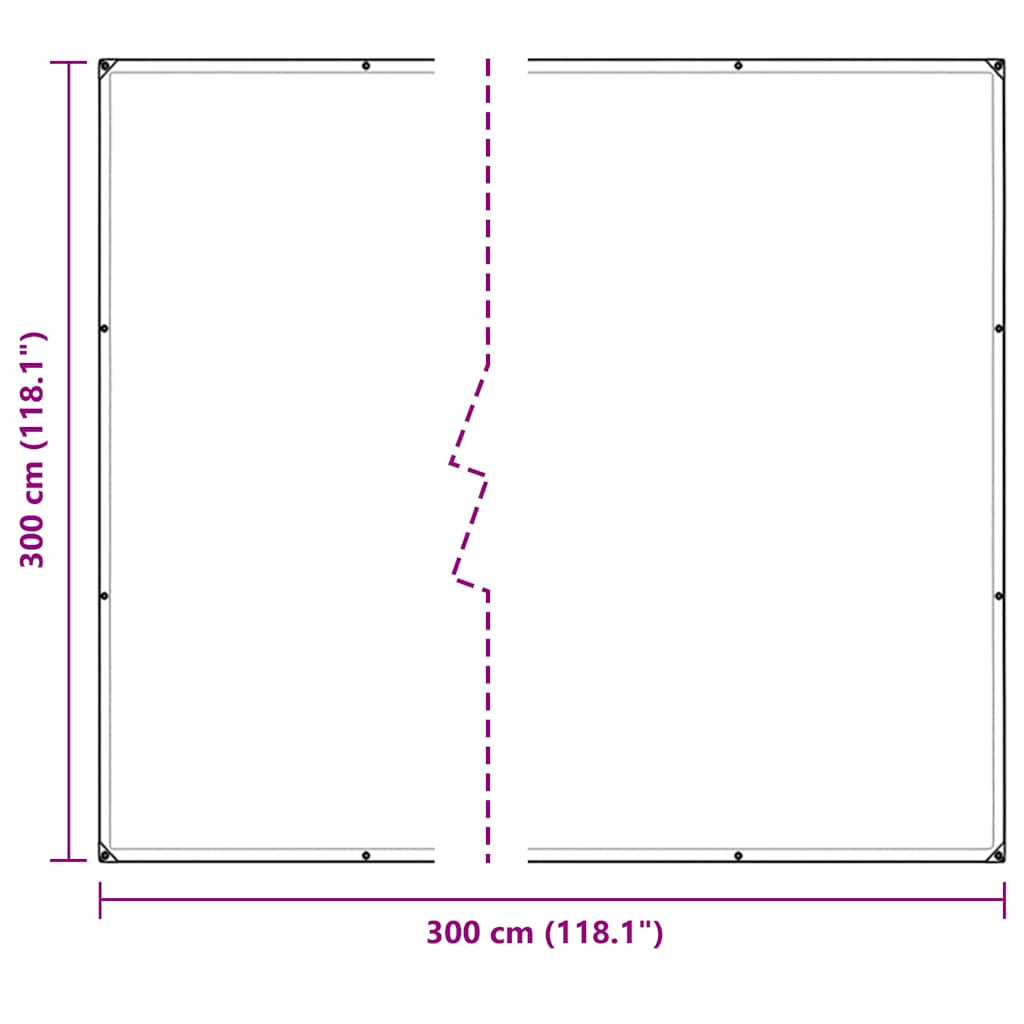 Klar presenning med maljer 3x3 m PVC