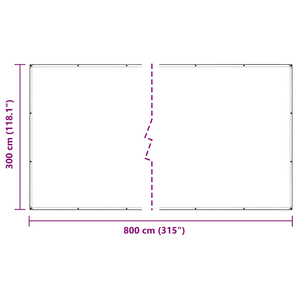 Klar presenning med maljer 3x8 m PVC