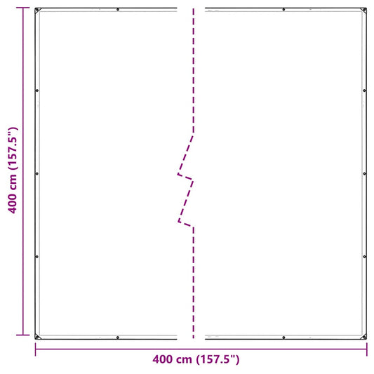 Klar presenning med maljer 4x4 m PVC