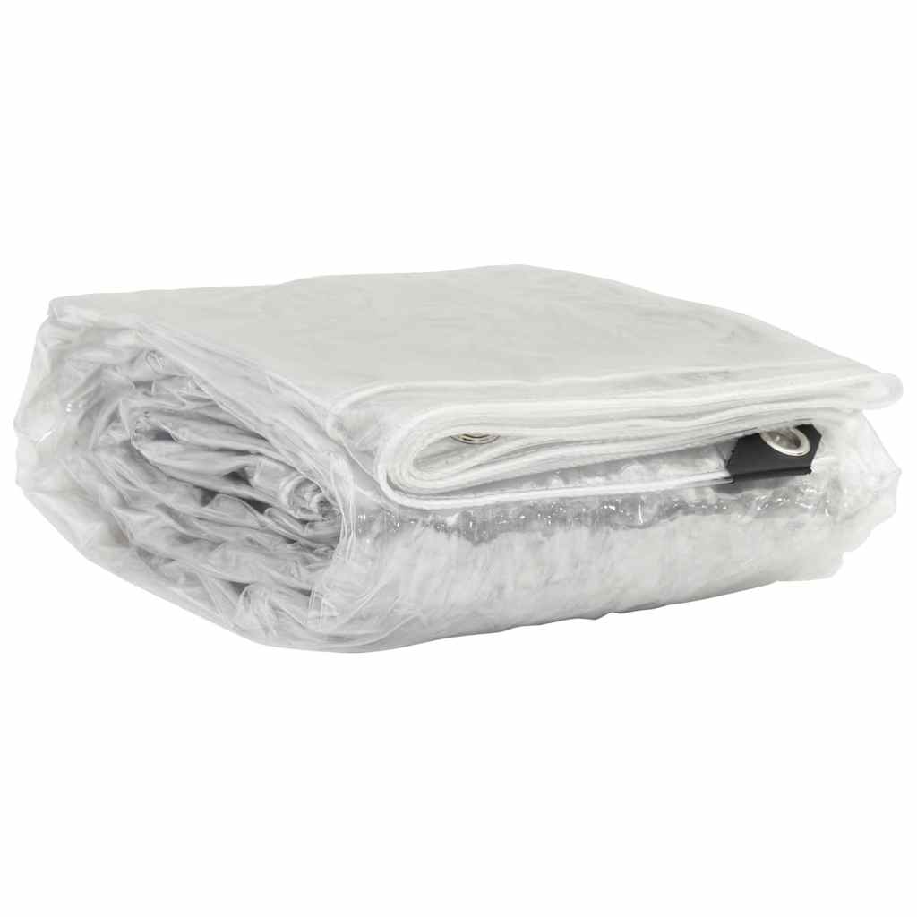 Klar presenning med maljer 5x10 m PVC vidaXL