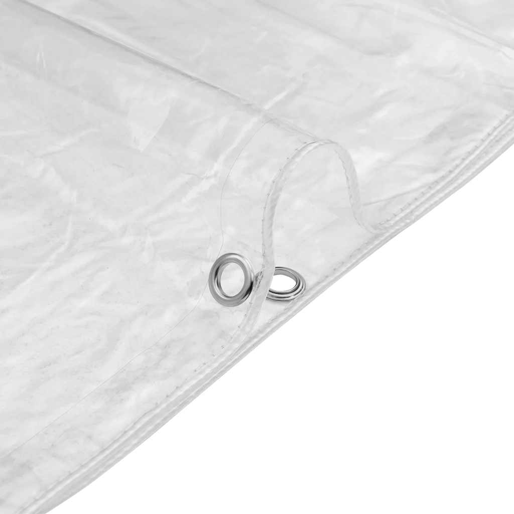 Klar presenning med maljer 5x10 m PVC vidaXL
