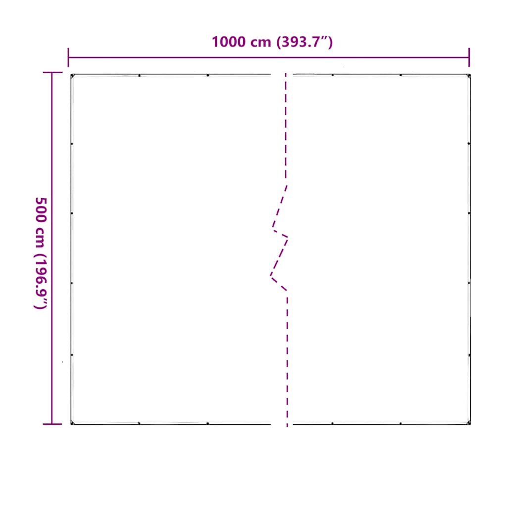 Klar presenning med maljer 5x10 m PVC